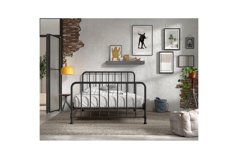 Säng Bronxx Svart, 140 x 200 cm - Svart, 140 x 200 cm - Möbler - Barnmöbler - Barnsäng & juniorsäng