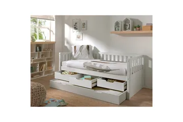 Säng Fritz med 3 Lådor och Undersäng Vit - Vit - Möbler - Barnmöbler - Barnsäng & juniorsäng