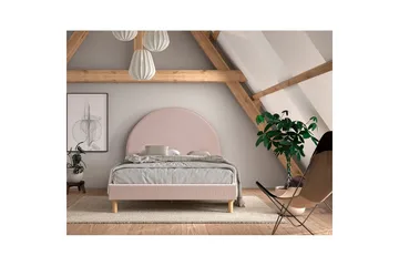 Säng med 2 nattduksbord Moon 140x200 cm Rosa - Rosa - Möbler - Barnmöbler - Barnsäng & juniorsäng