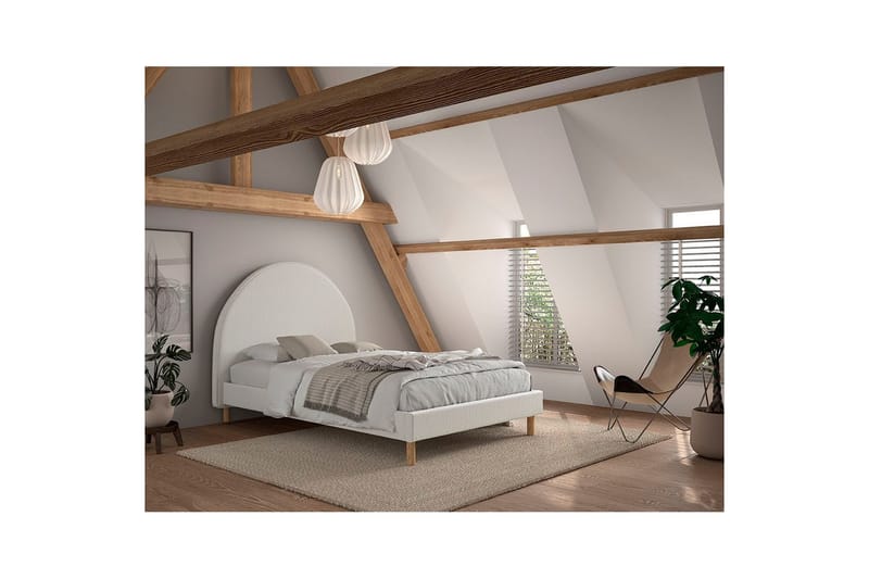 Säng med 2 nattduksbord Moon 140x200 cm Vit - Vit - Möbler - Barnmöbler - Barnsäng & juniorsäng