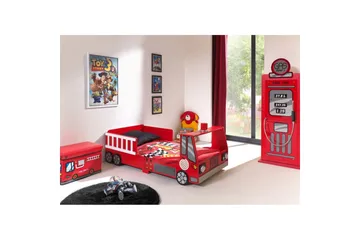 Säng med garderob Brandbil Röd 70x140 cm - Möbler - Barnmöbler - Barnsäng & juniorsäng