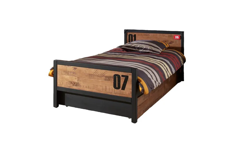 Säng med ribbotten låda Alex