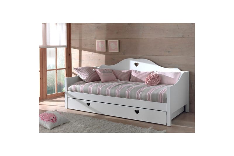 Säng med ribbotten låda Amori Vit - Möbler - Barnmöbler - Barnsäng & juniorsäng - Barnsäng med förvaring