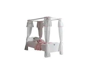 Säng med ribbotten textilset Amori Vit - Möbler - Barnmöbler - Barnsäng & juniorsäng