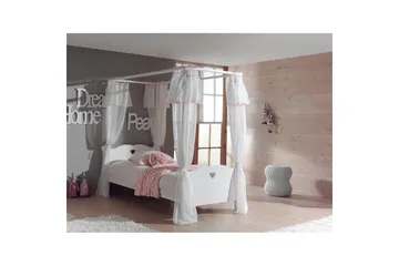 Säng med ribbotten textilset Amori Vit - Möbler - Barnmöbler - Barnsäng & juniorsäng