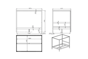 Säng med textil set Pino Canvas - Möbler - Barnmöbler - Barnsäng & juniorsäng