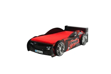 Säng MRX Bil Svart/Röd 90x200 cm Med madrass - Med madrass - Möbler - Barnmöbler - Barnsäng & juniorsäng