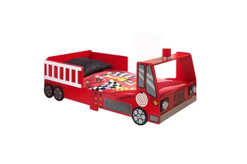 Säng Vipack för småbarns brandbil röd 70x140 cm Med madrass Vipack Red - Möbler - Barnmöbler - Barnsäng & juniorsäng