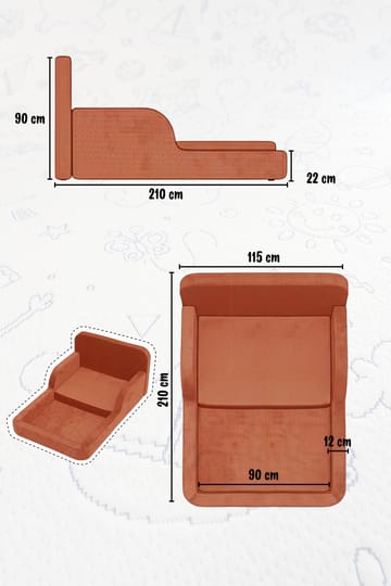 Selnor Barnsäng 115x90x210 cm - Rosa - Möbler - Barnmöbler - Barnsäng & juniorsäng
