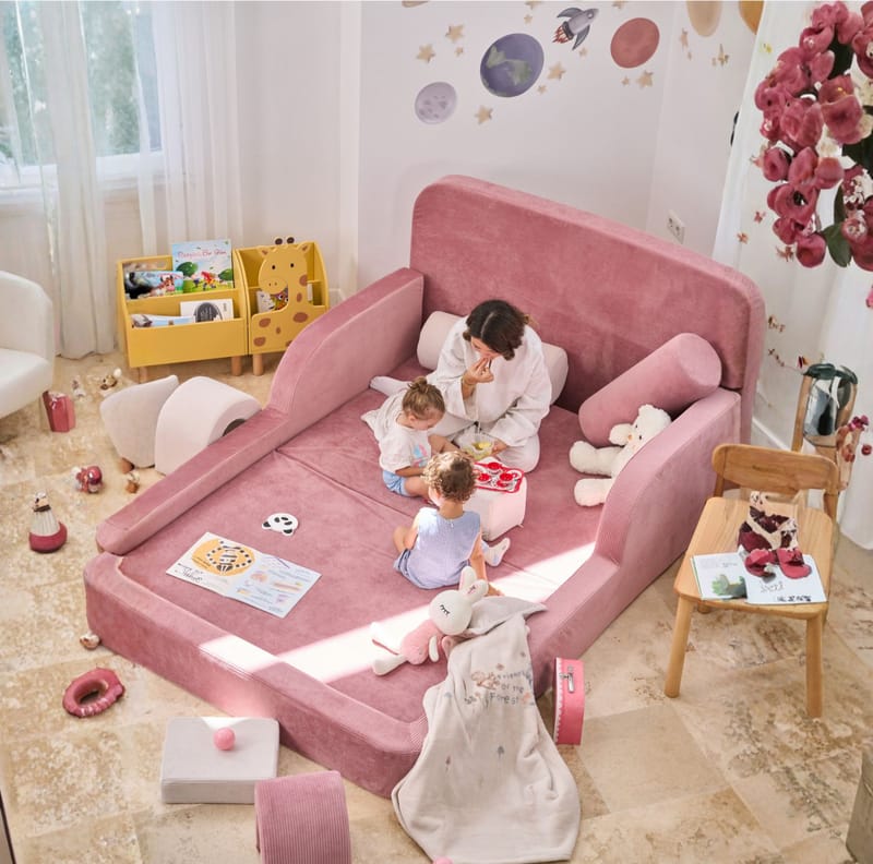 Selnor Barnsäng 115x90x210 cm - Rosa - Möbler - Barnmöbler - Barnsäng & juniorsäng
