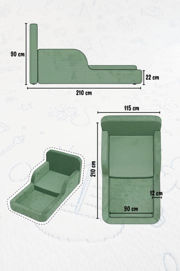 Selnor Barnsäng 90x90x210 cm - Rosa - Möbler - Barnmöbler - Barnsäng & juniorsäng