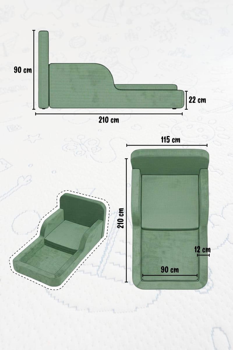 Selnor Barnsäng 90x90x210 cm - Rosa - Möbler - Barnmöbler - Barnsäng & juniorsäng