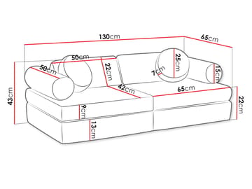 Tharosin 2-sits Barnsoffa - mörkgrå - Möbler - Barnmöbler - Barnsoffa