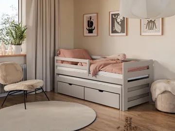 Tynor Juniorsäng 90x200 cm - Beige - Möbler - Barnmöbler - Barnsäng & juniorsäng - Barnsäng med förvaring