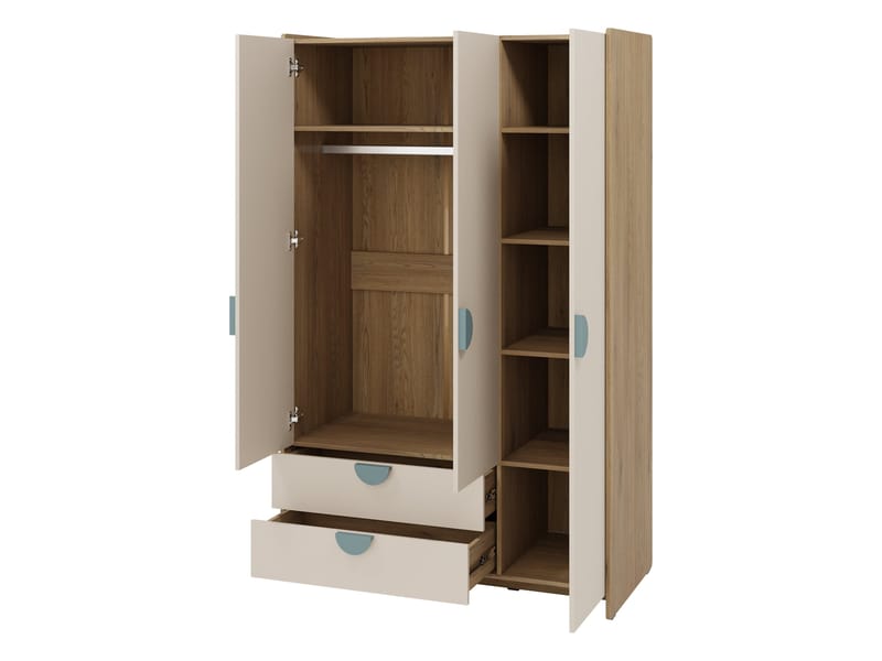 Zarek Sovrumsmöbelset - brun, beige och blå - Möbler - Barnmöbler - Barnmöbelset