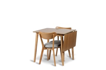 Åland Förlängningsbar Matgrupp 80-120 cm med 2 Åland Stolar - Brun/Natur - Möbler - Bord & matgrupp - Matgrupp