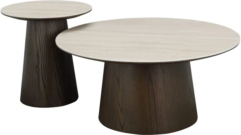 Ödalen Soffbord Rund 48 cm - Travertine look - Möbler - Bord & matgrupp - Soffbord