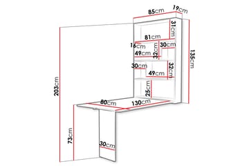 Abi Matbord Vägghängt 130 cm Rektangulär - Beige - Möbler - Bord & matgrupp - Matbord & köksbord