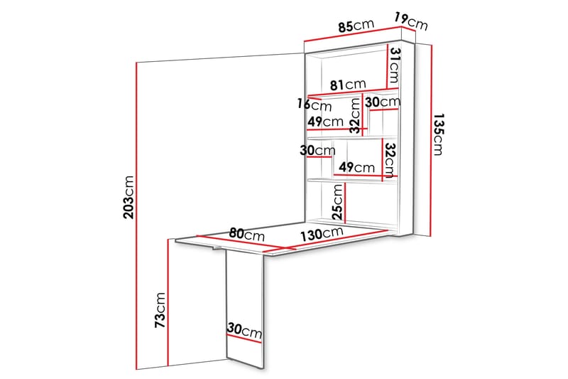 Abi Matbord Vägghängt 130 cm Rektangulär - Beige - Möbler - Bord & matgrupp - Matbord & köksbord