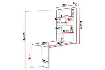 Abi Matbord Vägghängt 130 cm Rektangulär - Beige - Möbler - Bord & matgrupp - Matbord & köksbord