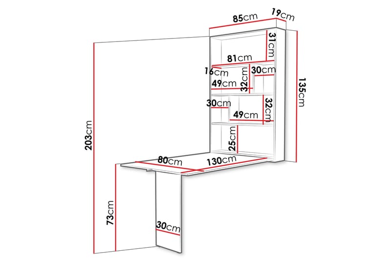 Abi Matbord Vägghängt 130 cm Rektangulär - Beige - Möbler - Bord & matgrupp - Matbord & köksbord