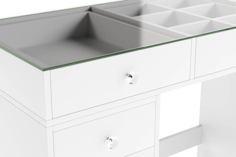 Addison Sminkbord Glas 120 cm - Vit - Möbler - Bord & matgrupp - Sminkbord & toalettbord