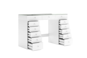 Addison Sminkbord Glas 120 cm - Vit - Möbler - Bord & matgrupp - Sminkbord & toalettbord