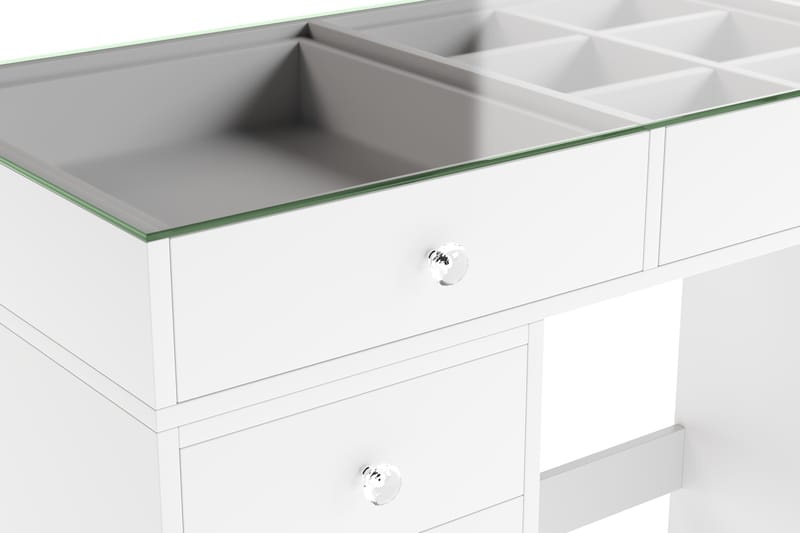 Addison Sminkbord Glas 120 cm - Vit - Möbler - Bord & matgrupp - Sminkbord & toalettbord