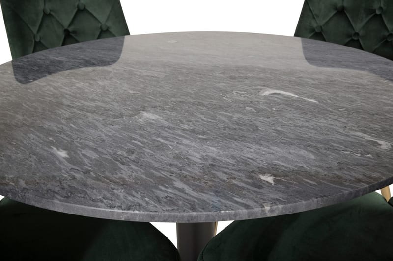 Admira Matbord 106 cm Runt Marmor med 4 Velvet Deluxe Sammetsstol - Möbler - Bord & matgrupp - Matgrupp