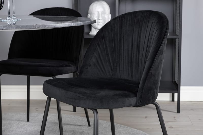 Admira Matbord 106 cm Runt Marmor med 4 Wrinkles Matstol - Möbler - Bord & matgrupp - Matgrupp