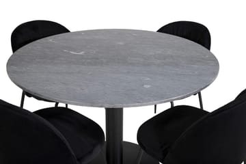 Admira Matbord 106 cm Runt Marmor med 4 Wrinkles Matstol - Möbler - Bord & matgrupp - Matgrupp