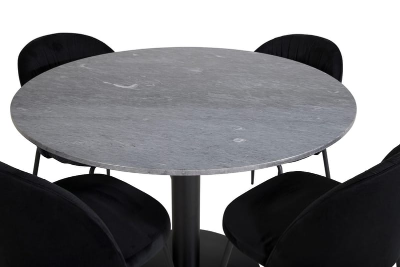 Admira Matbord 106 cm Runt Marmor med 4 Wrinkles Matstol - Möbler - Bord & matgrupp - Matgrupp