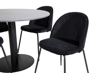Admira Matbord 106 cm Runt Marmor med 4 Wrinkles Matstol - Möbler - Bord & matgrupp - Matgrupp