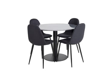 Admira Matbord 106 cm Runt Marmor med 4 Polar Matstol - Möbler - Bord & matgrupp - Matgrupp