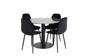 Admira Matbord 106 cm Runt Marmor med 4 Polar Matstol - Möbler - Bord & matgrupp - Matgrupp