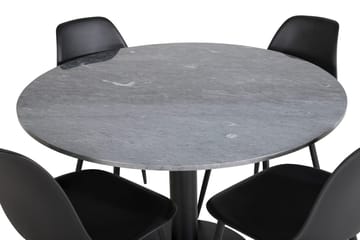 Admira Matbord 106 cm Runt Marmor med 4 Polar Matstol - Möbler - Bord & matgrupp - Matgrupp