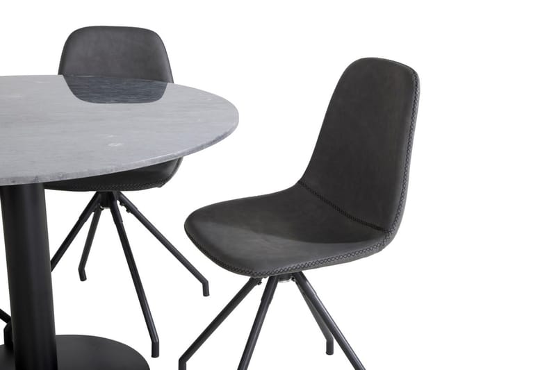 Admira Matbord 106 cm Runt Marmor med 4 Polar Matstol - Möbler - Bord & matgrupp - Matgrupp