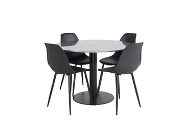 Admira Matbord 106 cm Runt Marmor med 4 Polar Matstol - Möbler - Bord & matgrupp - Matgrupp