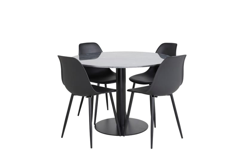 Admira Matbord 106 cm Runt Marmor med 4 Polar Matstol - Möbler - Bord & matgrupp - Matgrupp
