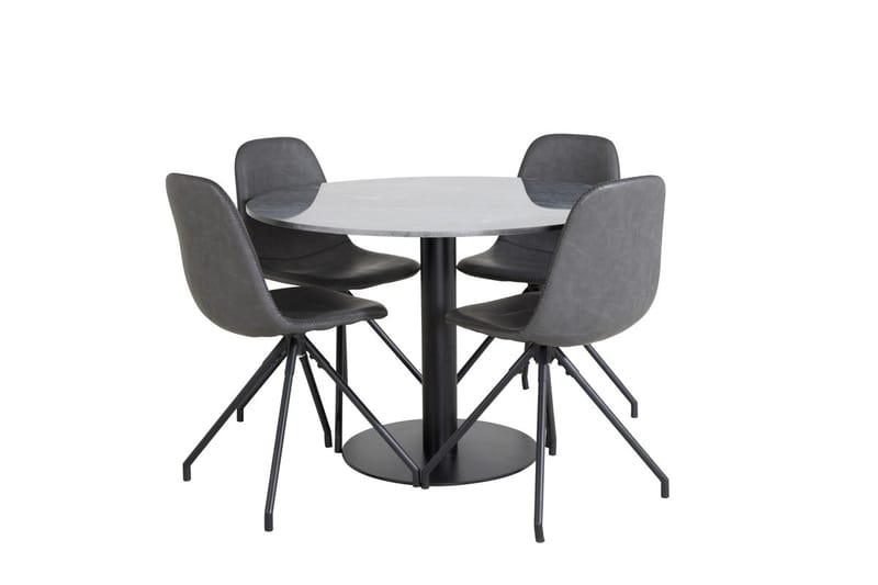 Admira Matbord 106 cm Runt Marmor med 4 Polar Matstol - Möbler - Bord & matgrupp - Matgrupp