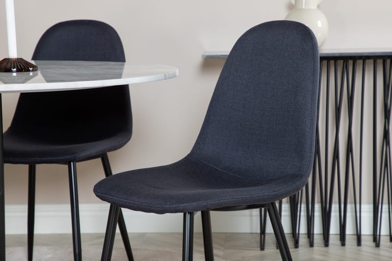 Admira Matgrupp 106 cm Rund inkl 4 Ypas Stolar - Marmor/Vit/Svart - Möbler - Bord & matgrupp - Matgrupp