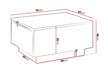 Adrianah Soffbord 90 cm - Svart - Möbler - Bord & matgrupp - Soffbord