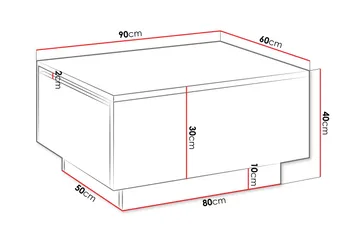 Adrianah Soffbord 90 cm - Svart - Möbler - Bord & matgrupp - Soffbord