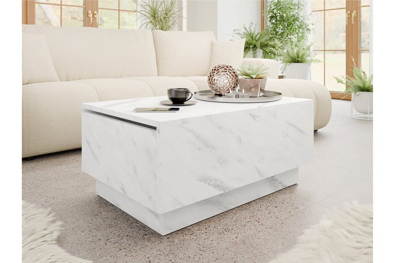 Adrianah Soffbord 90 cm - Vit - Möbler - Bord & matgrupp - Soffbord