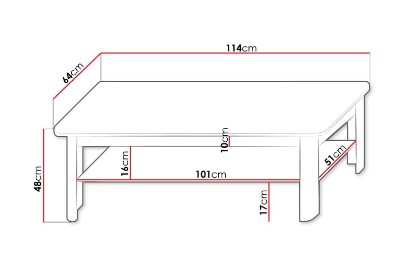 Afarin Soffbord 114 cm - Brun - Möbler - Bord & matgrupp - Soffbord