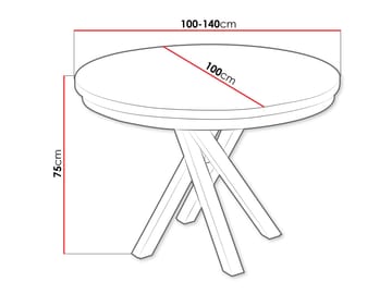Aggarwal Runt Matbord 100 cm med Mörkt Trä- och Metallutseende - Svart - Möbler - Bord & matgrupp - Matbord & köksbord
