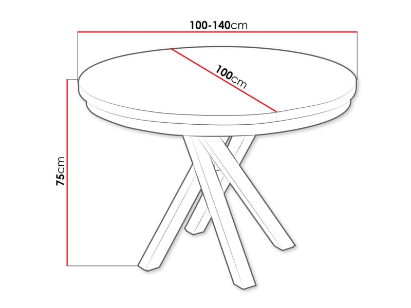 Aggarwal Runt Matbord 100 cm med Mörkt Trä- och Metallutseende - Svart - Möbler - Bord & matgrupp - Matbord & köksbord