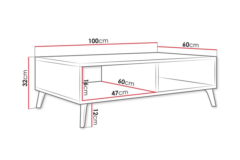 Akihiko Soffbord 100 cm - Vit - Möbler - Bord & matgrupp - Soffbord