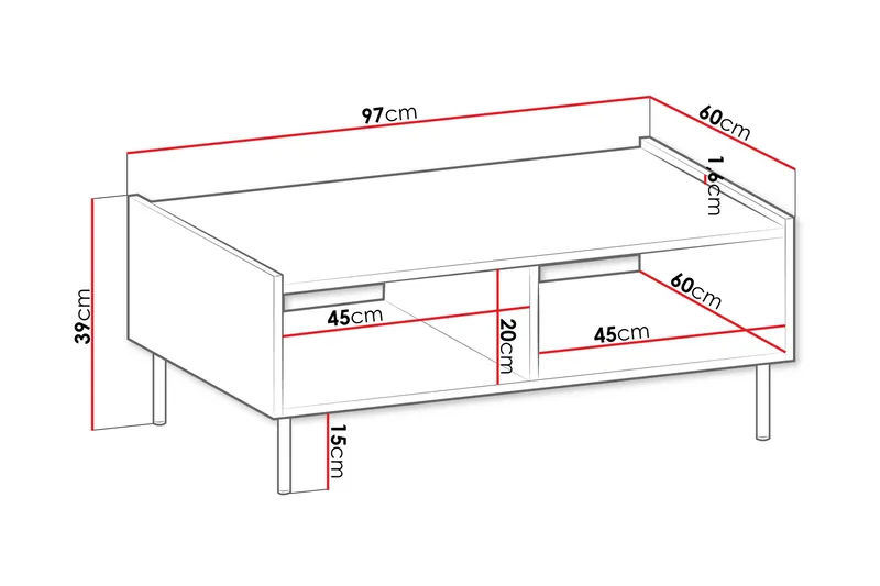 Akihito Soffbord 97 cm - Brun - Möbler - Bord & matgrupp - Soffbord