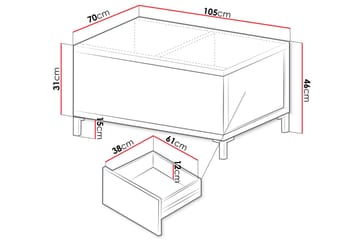 Akiya Soffbord 105 cm - Svart - Möbler - Bord & matgrupp - Soffbord
